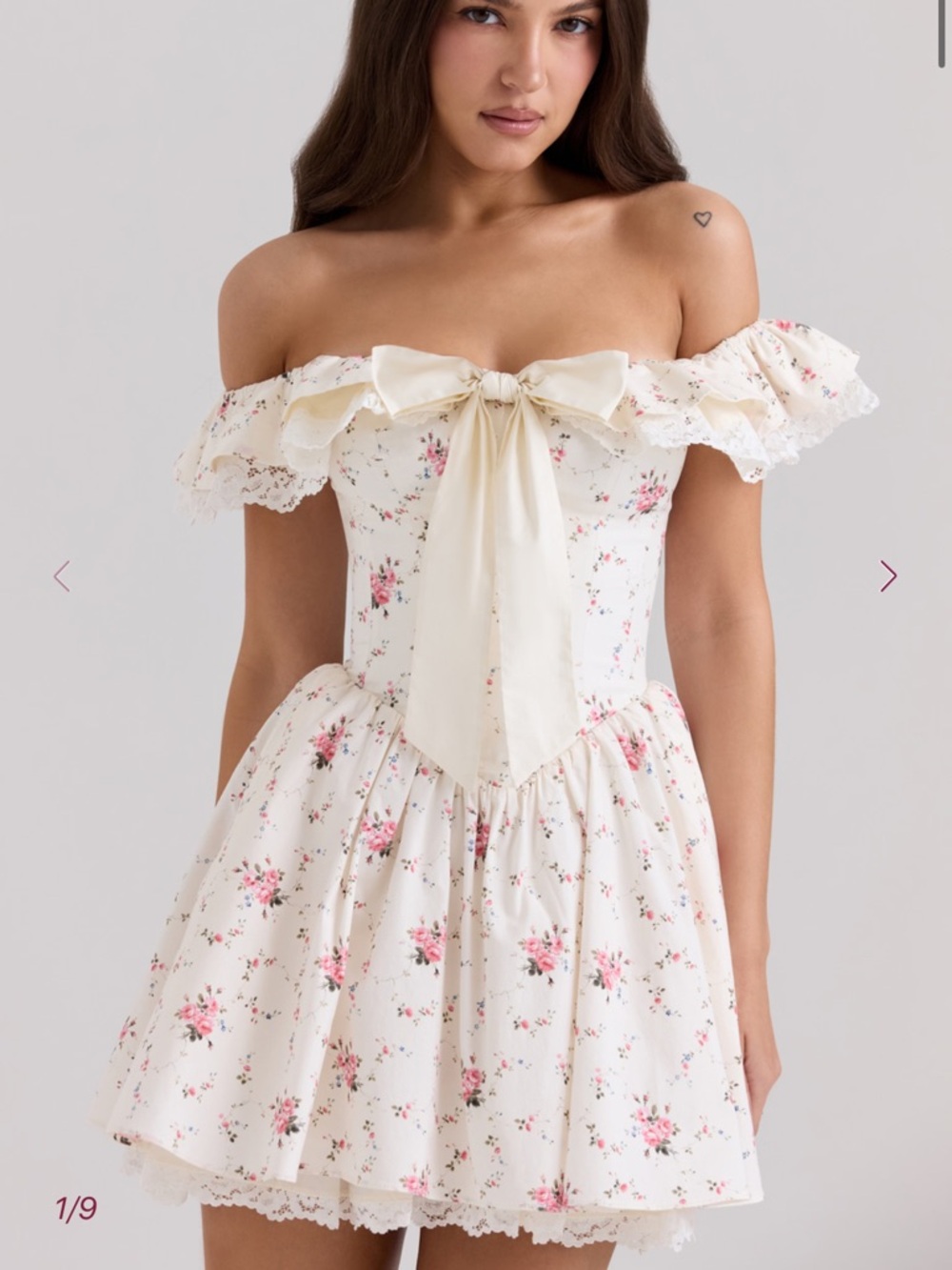 House of CB Jaide Floral Off-Shoulder Mini Dress